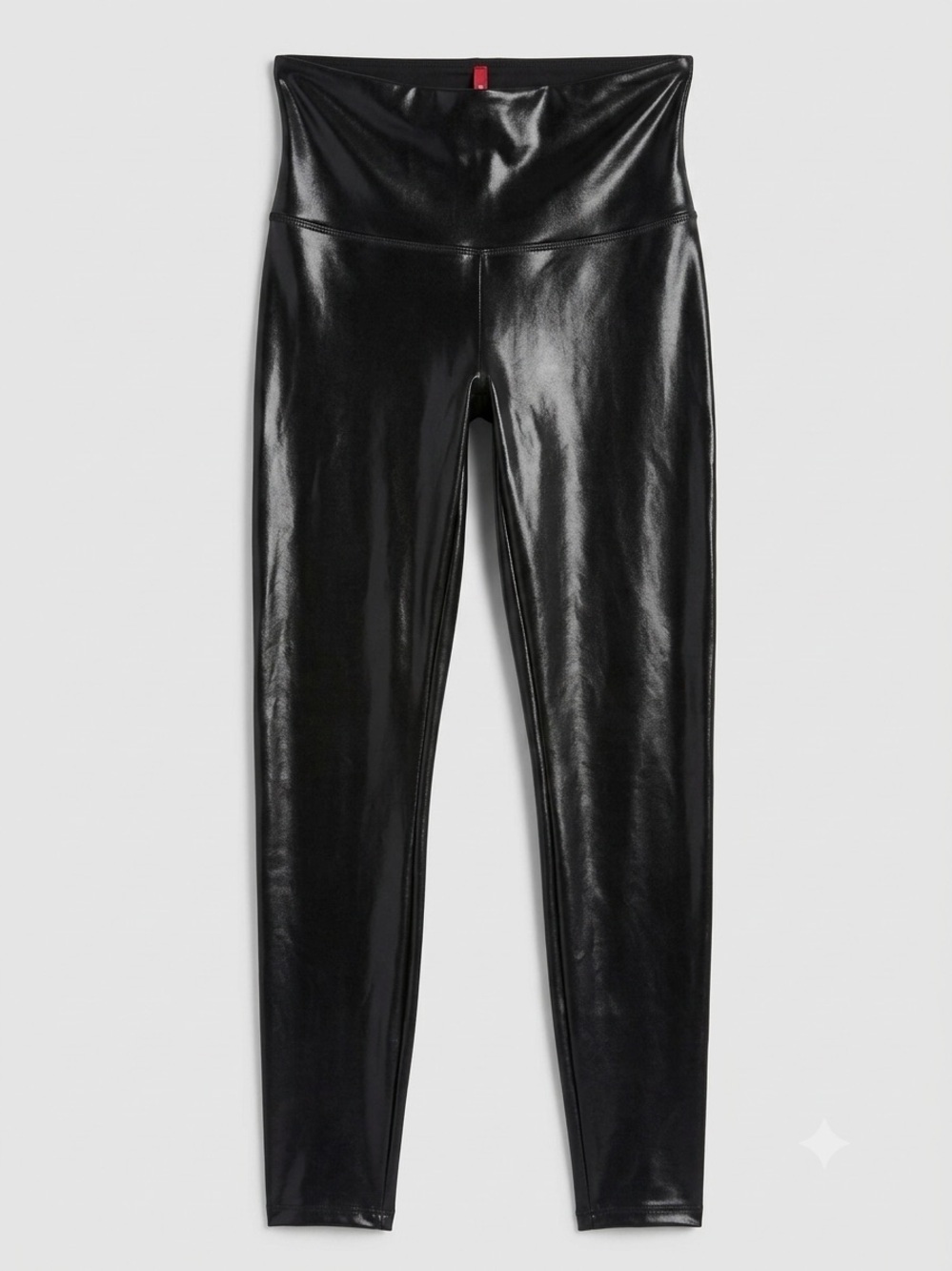 Spanx Black Faux Patent Leather High Rise Leggings XL